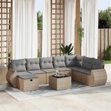 vidaXL 9-dijelni set vrtnih sofa s jastucima bež od poliratana | shoptok.hr