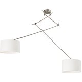QAZQA Viseča svetilka jeklo s senčilom 35 cm bela nastavljiva - Blitz II | Shoptok.si