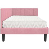  Kutni okvir kreveta s madracem Ružičasta 90 x 200 cm Baršun | shoptok.hr