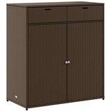  The Living Store Vrtna omara za shranjevanje rjava 105x55x113 cm poli ratan - Vrtna Omara, (21443931) | Shoptok.si