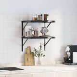 vidaXL Zidne police 2 kom 50 x 40 cm crne nehrđajući čelik | shoptok.hr