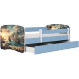  Drveni dječji krevet BROD s ladicom - 160x80 cm plavi | shoptok.hr