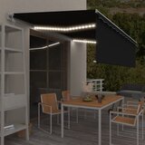 vidaXL Avtomatska tenda s senčilom LED + senzor 5x3 m antracitna Cene