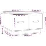  Stolić za kavu sivi 60 x 53 x 35 cm od masivne borovine | shoptok.hr