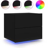  Zidni noćni ormarići s LED svjetlima 2 kom crni | Eponuda.com