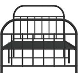  Metalni okvir kreveta uzglavlje i podnožje crni 100x190 cm | shoptok.hr