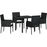 vidaXL 5-dijelni set vrtnih stolova s jastučićima crni poli rattan | shoptok.hr