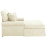  Naslonjač z krilom krema 91 x 157 x 91 cm Rebrasta tkanina, (5000133207) | Shoptok.si