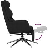  Stol za sproščanje z oporo za noge črno blago, (20699472) | Shoptok.si