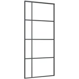  Drsna vrata mlečno ESG steklo in aluminij 90x205 cm črna, (20825969) | Shoptok.si