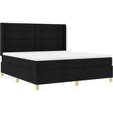 Box Spring Postelja z Blazino Črna 180x200 cm Tkanina, (22050170) | Shoptok.si