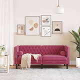  Dvosjed Chesterfield s jastučićima crvena boja vina baršunasti | shoptok.hr