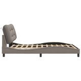  Posteljni okvir z LED lučkami taupe 140x200 cm tkanina | Shoptok.si