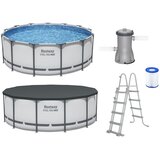 Bestway bazen s okvirom 396x122cm 7u1 pokrov s pumpnim ljestvama 5618W | shoptok.hr