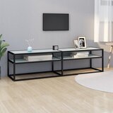 TV ormarić boja bijelog mramora 160x40x40,5 cm kaljeno staklo | shoptok.hr