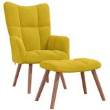 Stolica za opuštanje s osloncem za noge boja senfa baršunasta | shoptok.hr