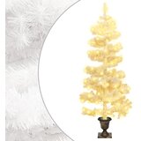  Spiralno osvijetljeno božićno drvce s posudom bijelo 120 cm PVC | shoptok.hr