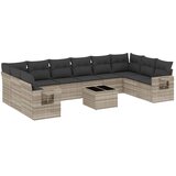 11-dijelni set vrtnih sofa poliratan s jastucima svijetlosivi | shoptok.hr