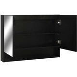 vidaXL lED kupaonski ormarić s ogledalom crni 80 x 15 x 60 cm MDF | shoptok.hr