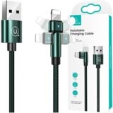 Usams VRTLJIV BRIDED KABEL U60 2A ZA LIGHTNING GREEN 1M ZA IPHONE, (21980367) | Shoptok.si