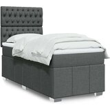 vidaXL Krevet s oprugama i madracem tamnosivi 90x200 cm od tkanine | shoptok.hr