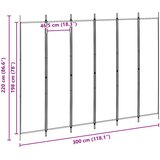  Razdjelnik prostora s 6 panela Bež 300 x 220 cm Tkanina | shoptok.hr
