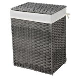 Songmics Košara za rublje od umjetnog ratana 90L siva | shoptok.hr