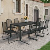 9-dijelni vrtni blagovaonski set od PVC ratana crni | shoptok.hr