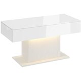  LED stolić za kavu s prostorom za pohranu visoki sjaj moderan 2 ladice i daljinski upravljač bijeli | shoptok.hr