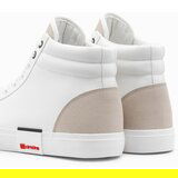 Ombre Men's high classic sneakers with quilted upper - white and beige | Shoptok.si
