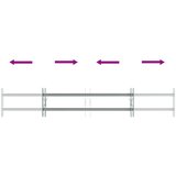  Rešetka za sigurnost prozora s 2 prekrižena nosača 3 kom. Srebrna 930-1740 mm | shoptok.hr