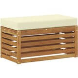  Vanjska stolica klupa s jastukom Prirodna 80 x 43 x 37 cm - Prirodna boja i krem 80 cm Zatvoren prostor za noge | shoptok.hr