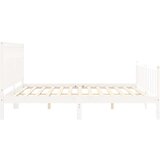  Za krevet s uzglavljem bijeli 200x200 cm od masivnog drva | shoptok.hr