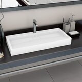 The Living Store Umivalnik 100x46x11 cm mineralna litina/marmorna litina bel - Umivalnik, (21751169) | Shoptok.si