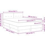 Box Spring Krevet s Madracem i LED-om Tamno Siva 140x200 cm Tkanina | shoptok.hr