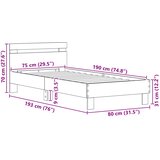  Krevetna konstrukcija Umjetnički hrast 75 x 190 cm | shoptok.hr