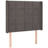  Posteljno vzglavje temno sivo 83x16x118/128 cm žamet, (20932483) | Shoptok.si