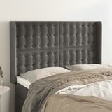  Uzglavlje s ušima tamnosivo 147x16x118/128 cm baršunasto | shoptok.hr