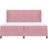 Box Spring Postelja z Blažilnikom Roza 200x200 cm Žamet, (22050654) | Shoptok.si