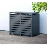 spremište za 2 kante za smeće Kubus | 2x 240L | Antracit | 132x80x116 cm - BRANDED IN GERMANY