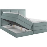 MID.YOU POSTELJA BOXSPRING 200 cm x 220 cm , les, tekstil, leseni material barve petroleja | Shoptok.si