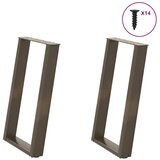  Noge za blagovaonski stol U-oblik 2 kom Prirodni čelik 60 x (72-73) cm Čelik | shoptok.hr