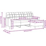  Trosjed s tabureom ružičasti 180 cm baršunasti | shoptok.hr
