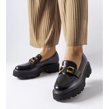 Gemre Black women's loafers embellished with a buckle Piazzo | Shoptok.si