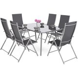 Casablanca garnitura namještaja 145 cm srebrna / siva 6+1 | shoptok.hr