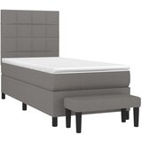  Box spring postelja z vzmetnico temno siva 90x200 cm blago, (20790914) | Shoptok.si