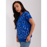 Fashion Hunters Women's cobalt blue blouse with heart print Cene