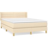  Krevet s oprugama i madracem krem 140x200 cm od tkanine | shoptok.hr