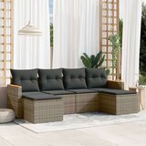  6-dijelni set vrtnih sofa od poliratana s jastucima sivi | shoptok.hr