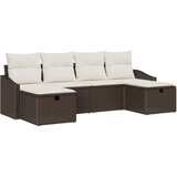  Set od 6 vrtnih sofera s jastučićima smeđi poli ratan | shoptok.hr